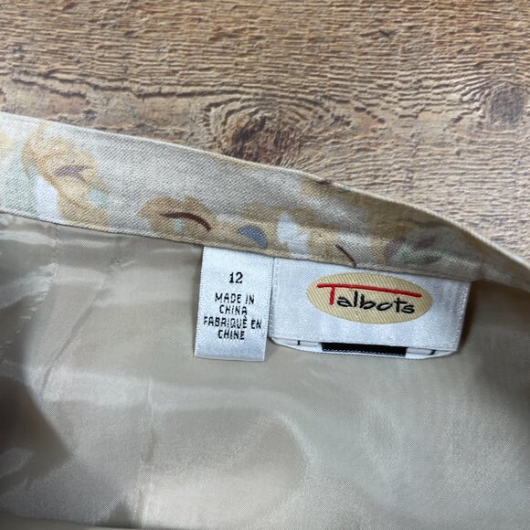 Talbots Linen Floral Wrap Skirt size 12 - Picture 2 of 4